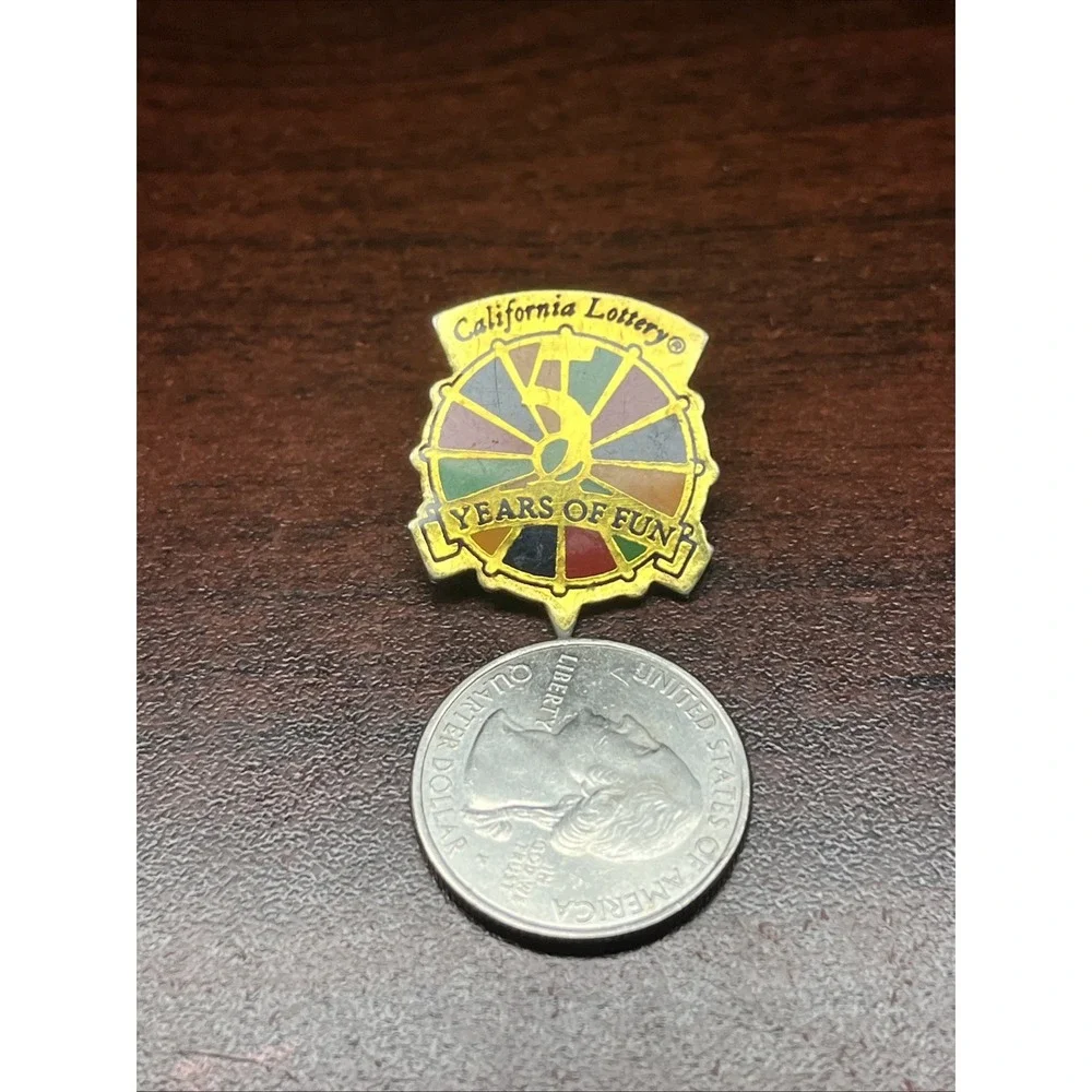 California Lottery 50 Years Of Fun Anniversary Lapel Hat‎ Pin